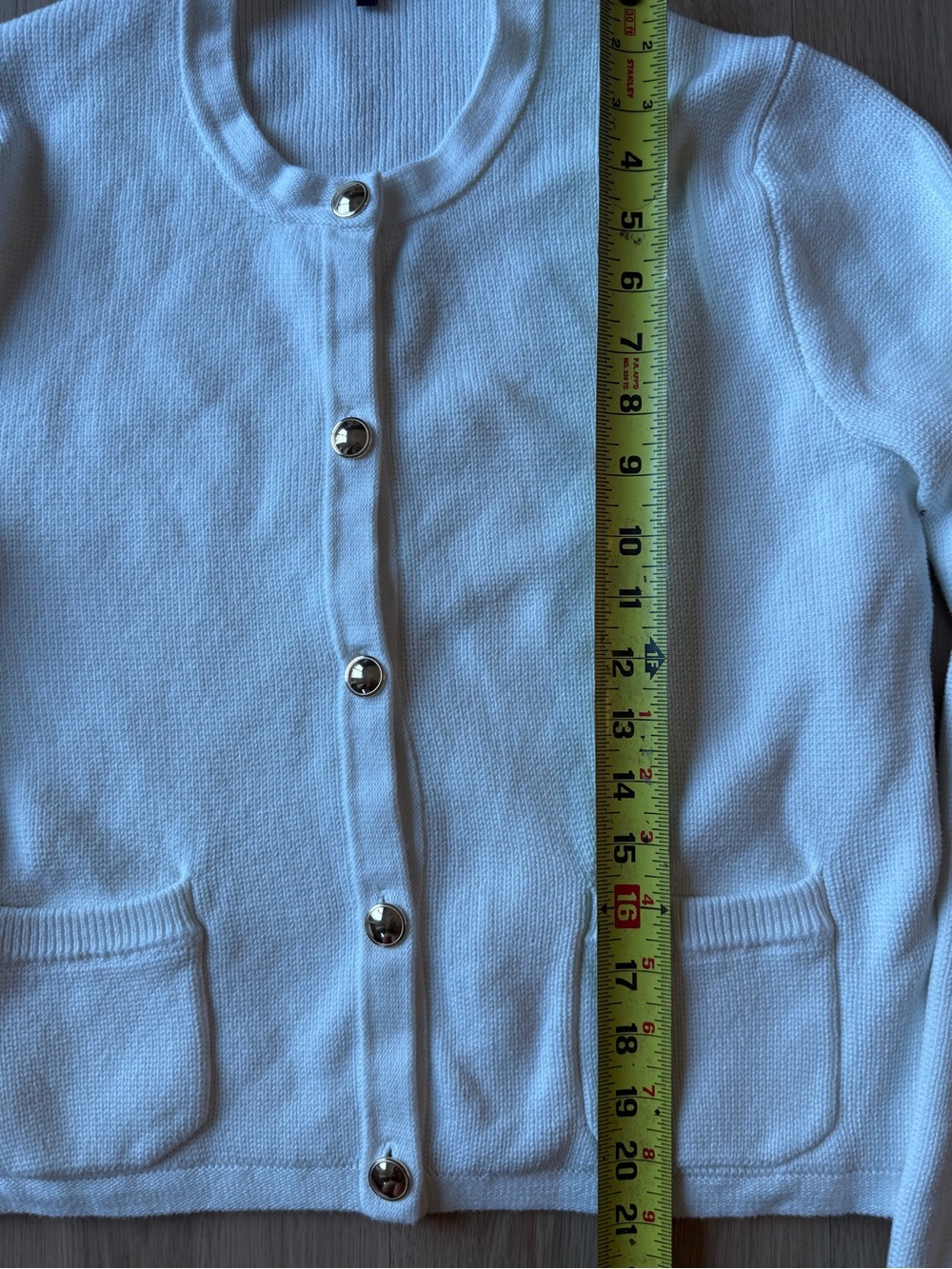 Quince 100% Organic Cotton Sweater Jacket Ivory Lady Jacket Sz M - Picture 5 of 6